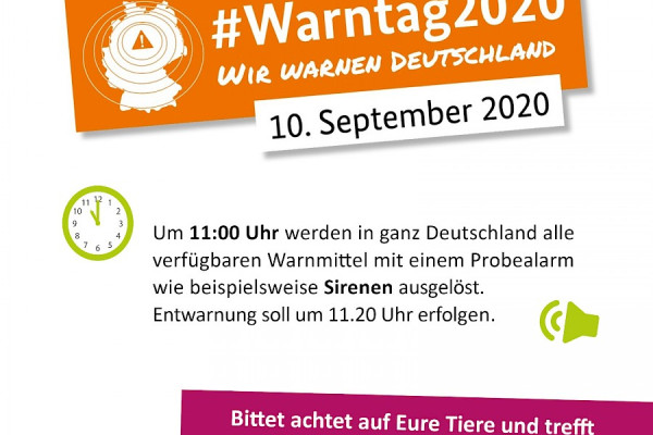 Bundesweiter Warntag am 10.09.20