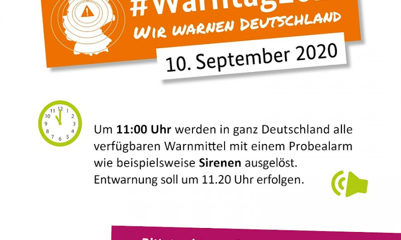 Bundesweiter Warntag am 10.09.20