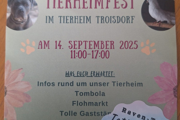 Tierheimfest am 14. September 2025