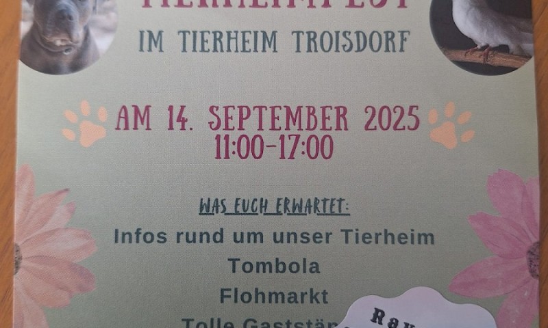 Tierheimfest am 14. September 2025